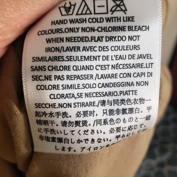 Fear Of God Essentials Small Football Style Cropped Boxy T-Shirt Oversized Tan - Picture 6 of 8